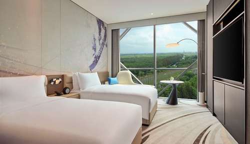 Standardzimmer, 2 Doppelbetten, barrierearme Badewanne