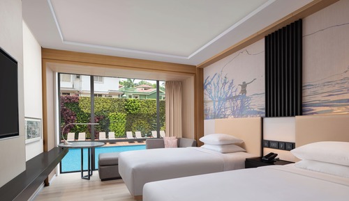 Deluxe-Zimmer, 2 Queen-Betten, Poolblick