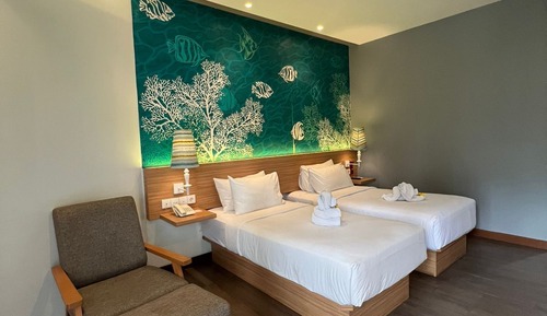 Deluxe-Zimmer, 2 Einzelbetten, Gartenblick