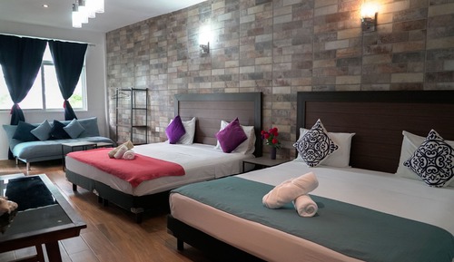 Grand-Zimmer, Mehrere Betten, Blick auf die Lagune