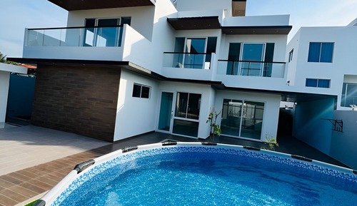 Ferienhütte, Strandblick