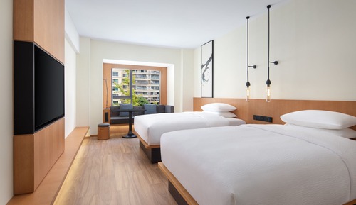 Standardzimmer, 2 Doppelbetten, Stadtblick