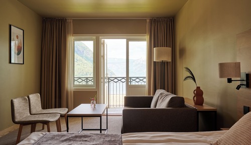 Deluxe-Doppel- oder -Zweibettzimmer, Balkon (Fjord View)