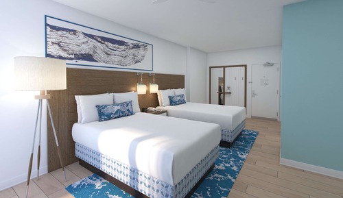 Zimmer, 2 Doppelbetten, barrierefrei (Roll-In Shower)