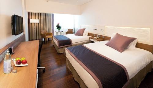 Standardzimmer, 2 Doppelbetten, Stadtblick