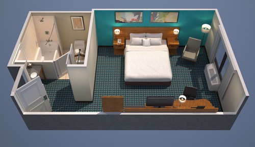 Zimmer, 1 King-Bett (Mobility/Hearing Accessible, Tub)