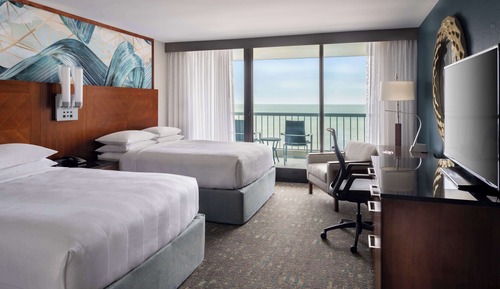 Deluxe-Zimmer, 2 Queen-Betten, eingeschränkter Meerblick
