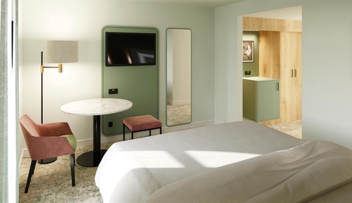 Zimmer, 1 King-Bett, Gartenblick