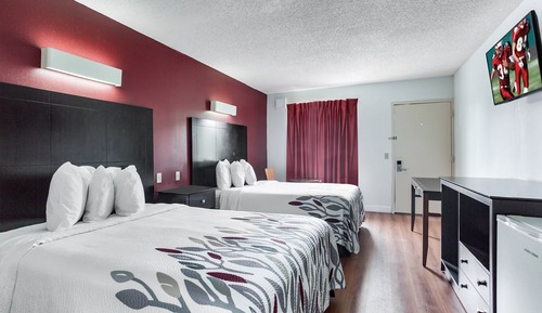 Deluxe-Zimmer, 2 Doppelbetten, barrierefrei, Nichtraucher (Roll-In Shower)