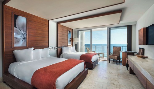 Zimmer, 2 Doppelbetten, Meerseite