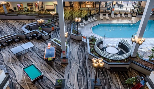 Zimmer, 2 Doppelbetten, Nichtraucher, Poolblick