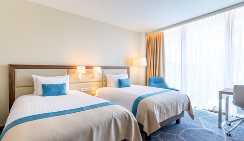 Premium-Zimmer, 2 Queen-Betten, Flussblick (River Meuse View)