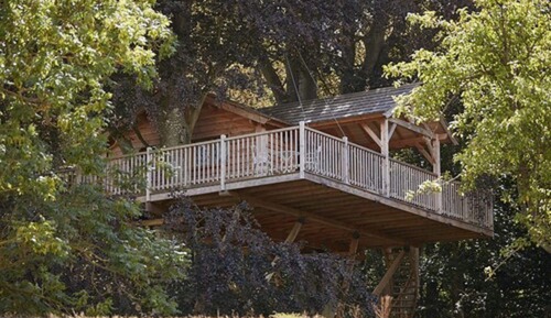 Deluxe-Ferienhütte, 1 Queen-Bett, Terrasse, Parkblick