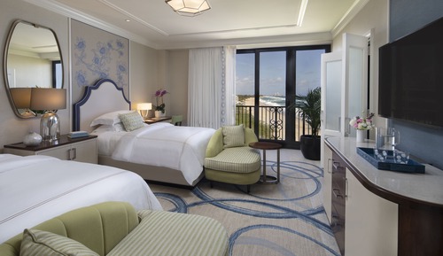 Premium-Zimmer, 2 Doppelbetten, eingeschränkter Meerblick