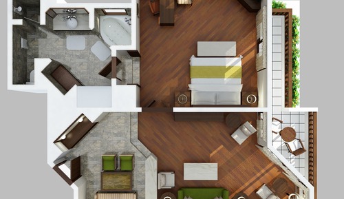 Suite, 1 Schlafzimmer, Nichtraucher, Blick auf die Anlage