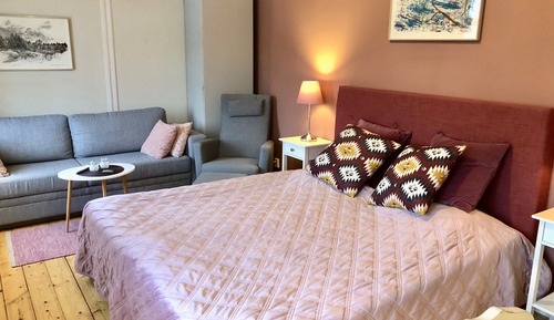 Classic-Vierbettzimmer, 1 Doppelbett und Schlafsofa, Gartenblick