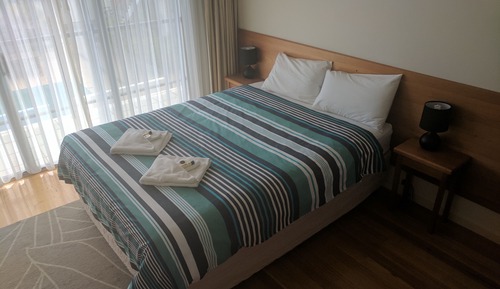 Basic-Doppelzimmer, 1 Schlafzimmer, Küche, Poolblick
