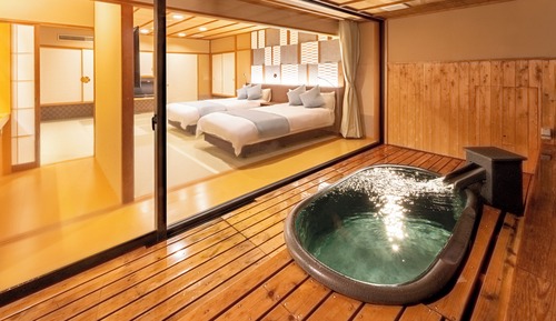 Traditional-Zimmer, 2 Einzelbetten, Nichtraucher (Japanese Western Style, Outdoor Bath)