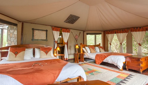 Luxury-Zelt, 1 Doppelbett, Flussblick