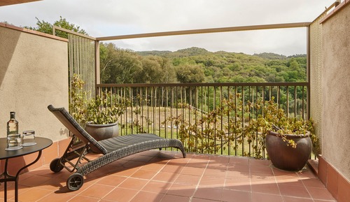 Doppel- oder Zweibettzimmer, Terrasse, Gartenblick
