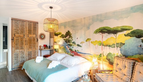 Deluxe-Doppelzimmer, eigenes Bad, Poolblick (Balneo 2 personnes)