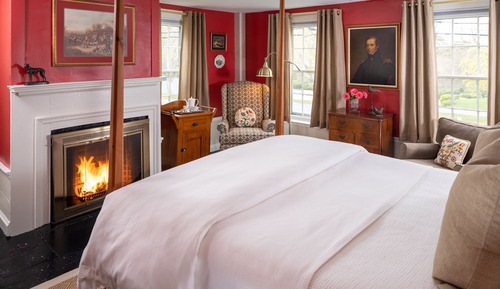 Traditional-Zimmer, 1 Queen-Bett, Kamin, Gartenblick