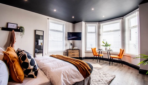 Premier-Studiosuite, 1 Doppelbett, Küche, Meerblick