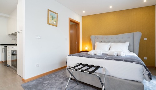 Design-Loft, 1 Doppelbett, Küche, Gartenblick