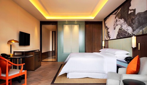 Zimmer, 1 King-Bett, Balkon, Gartenblick