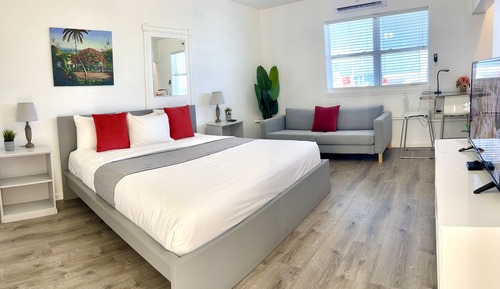 Exclusive-Studiosuite, 1 King-Bett, Kochnische, Strandblick