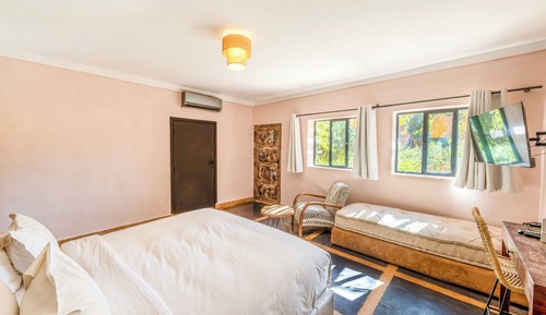 Deluxe-Zimmer, Terrasse, Gartenblick