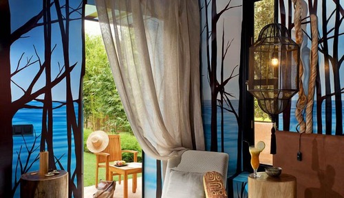 Deluxe-Zimmer, Terrasse, Gartenblick