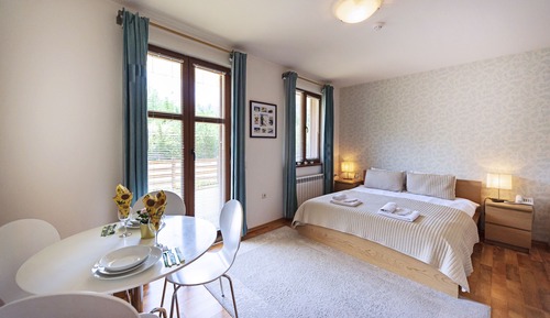 Studio, Küche (Free Sauna and Jacuzzi)