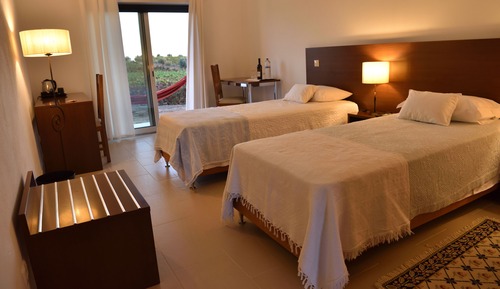 Comfort-Zweibettzimmer, 2 Einzelbetten, barrierefrei, Blick auf den Weinberg