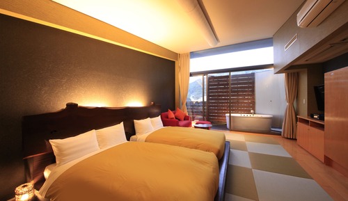 Traditional-Zweibettzimmer (Japanese,OpenAirBath,TopFloor,2Futons)