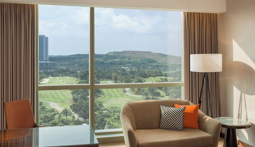 Zimmer, 2 Einzelbetten, Blick auf den Golfplatz