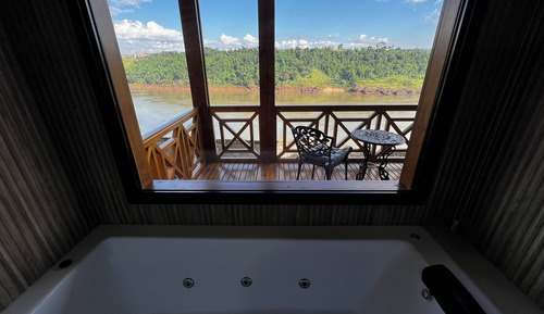 Deluxe-Ferienhütte, 1 Queen-Bett, Flussblick