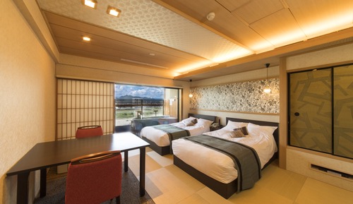 Traditional-Zimmer, 2 Einzelbetten, Nichtraucher, Flussblick (Japanese Style, Open-air Bath)