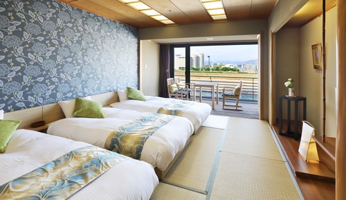 Traditional-Dreibettzimmer, Nichtraucher, Flussblick (Japanese Style)