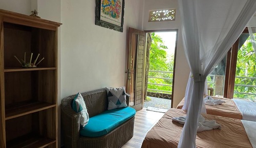 Basic-Zweibettzimmer, 1 Schlafzimmer, Gartenblick