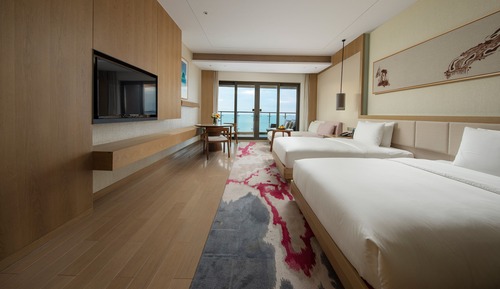 Premium-Zimmer, 2 Doppelbetten, Meerblick (High Floor)