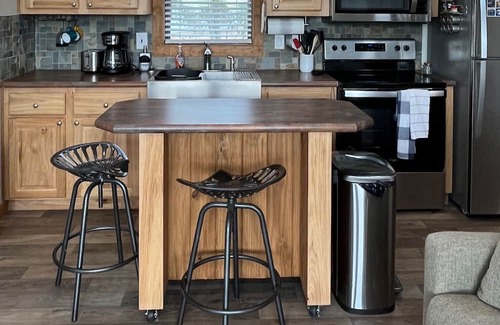 Kerens Kabine | Lakefront tiny home with master, loft and pullout couch