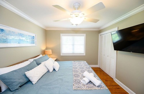 Socastee Haus | Private Dock w/ Hot Tub + King suite {Tiki Time}