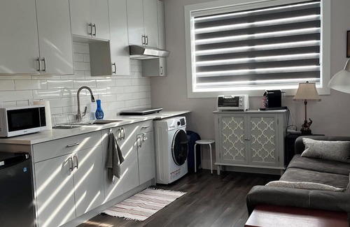 Mission Wohnung | Private studio suite, WiFi, washer dryer, clean, quality linens, & smart tv.
