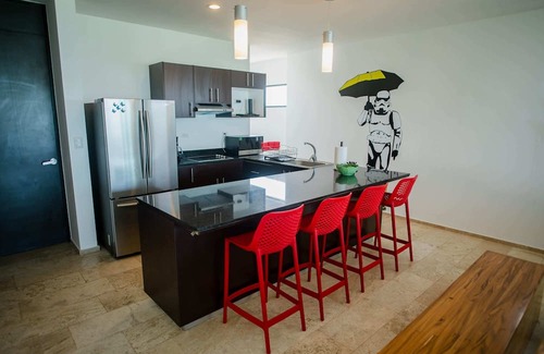 Chicxulub Puerto Wohnung | Ocean views from all rooms of this Beachfront unit