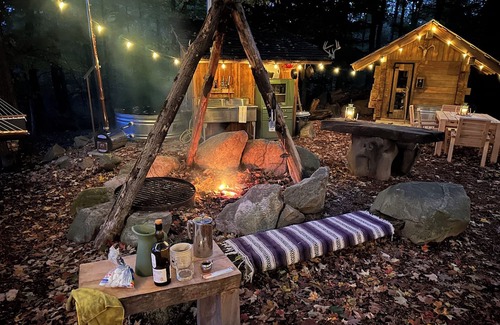 Winona Kabine | Private cabin and spa in the woods! Pet Friendly!