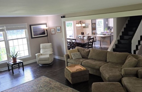 Spring Lake Haus | Waterfront home Spring Lake hot tub, firepit, gas grill fishing