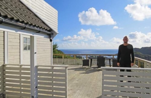 Flekkefjord Wohnung | Holiday apartment "Arne", Hidra Island near Flekkefjord, Kirkehamn/Kirkehavn, Norway-Vestagder, Southern Norway, well equipped, 6 persons, 3 bedrooms, 1 bathroom, internet, 80 m² panoramic terrace with magnificent view over the archipelago and t.