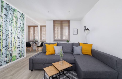 Katowice Wohnung | Ordona 20A | Katowice | 2 People | Studio | Remote Work | Furnished Balcony