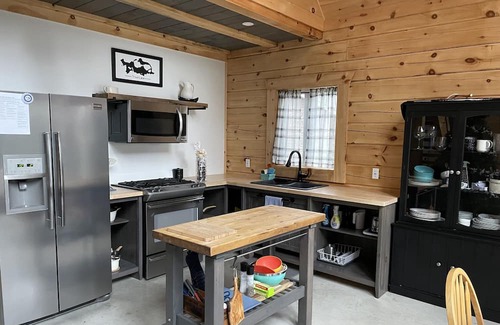 Nipissing Hütte | LAKEFRONT LOG CABIN- 24’ dock, gradual sandy entry, kayaks & wifi